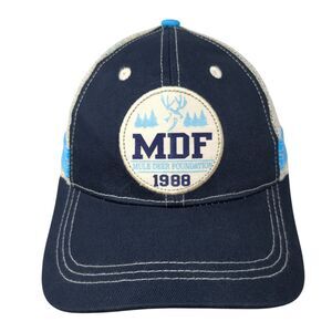 MDF Mule Deer Foundation 1988 Strapback Hat Blue One Size Adjustable Mesh Back
